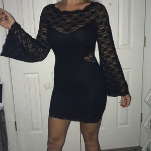 Free People black lace dress Small bodycon